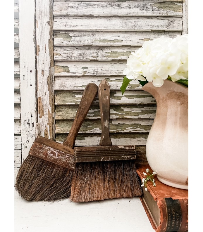 Antique/Vintage Large Wood, Chippy Paint Brushes - Set of 2
